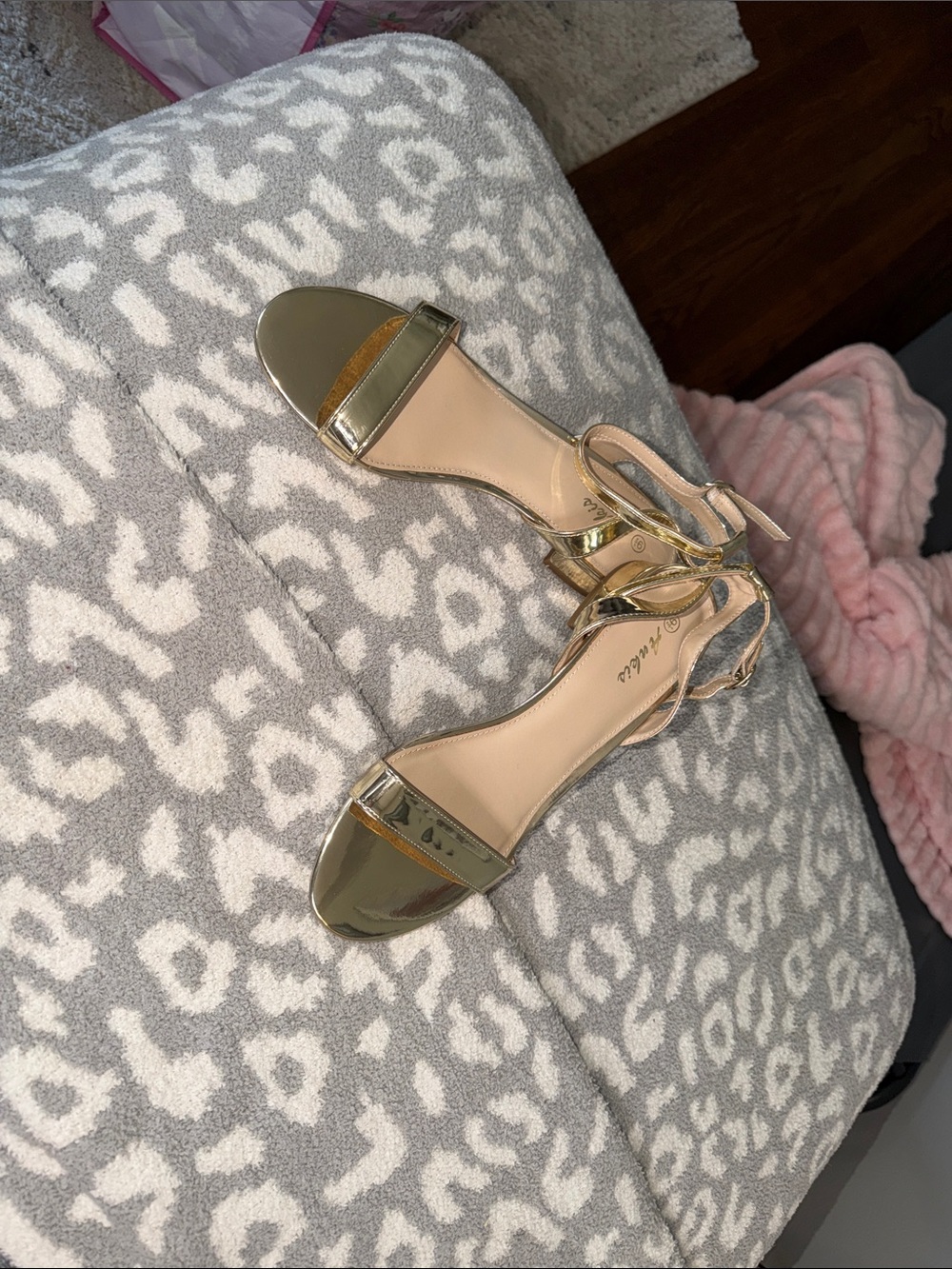Metallic Gold Ankle-Strap Dress Sandals